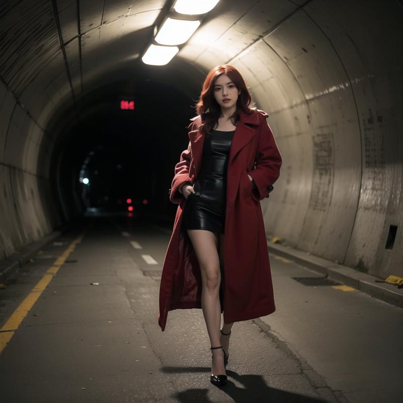 00003-152811838-1girl,red hair,black feather coat,high heel,tunnel,full body.png